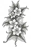 narcissus and holly flowers tattoo design idea