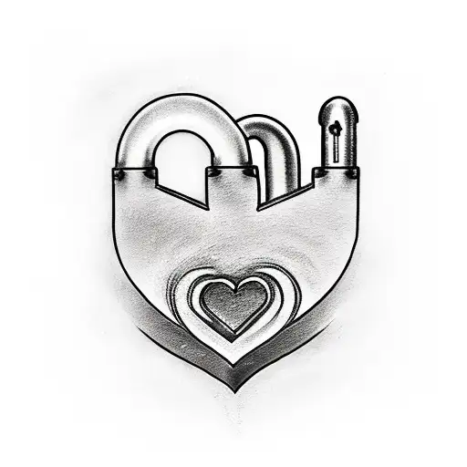 heart shaped lock, tattoo, memorial,dad tattoo design idea