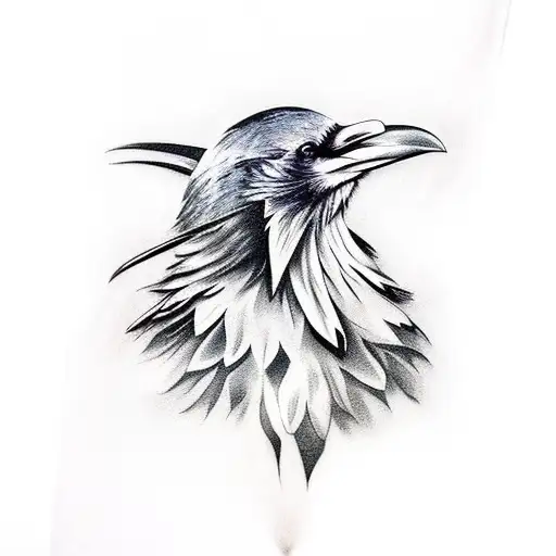 Raven guide tattoo design idea