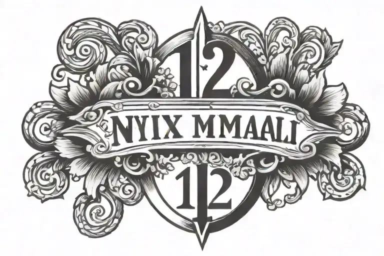 roman numeral 12 to the 3rd power exponent tattoo design idea