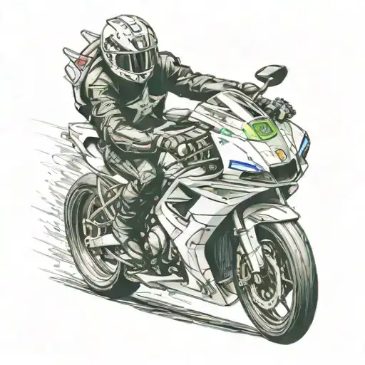 Hacker riding a racing bike tattoo design idea