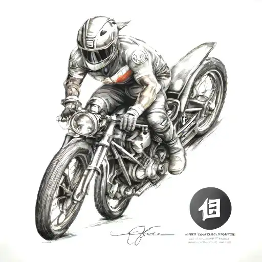 Philosopher hacker riding a racing bike tattoo design idea