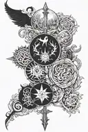 7 deadly sins vs 7 heavenly virtues tattoo design idea