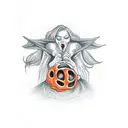 witch kissing the devils butthole tattoo design idea