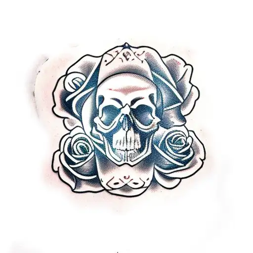 skull rose animal remix tattoo design idea