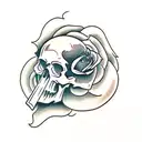 skull rose animal remix tattoo design idea