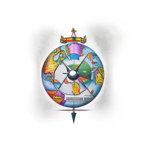 directions only north south east west tattoo design idea