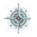 compass true north online lines and cardinal directions tattoo design idea
