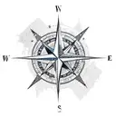compass true north online lines and cardinal directions tattoo design idea