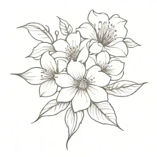 September August, December birth flower bouquet tattoo design idea