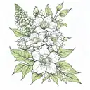 December August September birth flower tattoo design idea