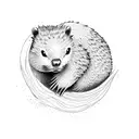 beaver and porcupine hunting in mountains tattoo design idea