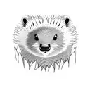 beaver and porcupine hunting in mountains tattoo design idea