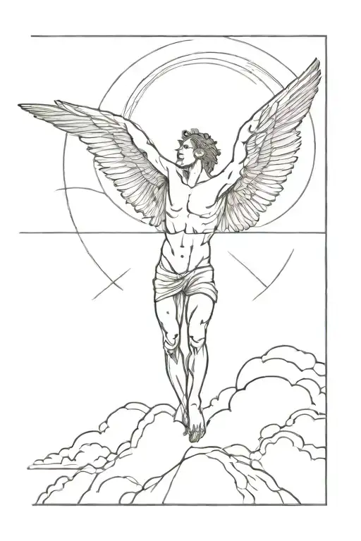 Icarus rising tattoo design idea
