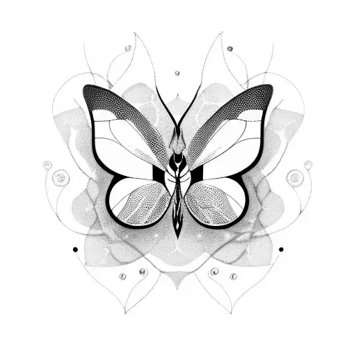 Lune Papillon Soleil Symbole de la paix tattoo design idea