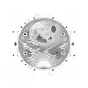 Lune, Soleil tattoo design idea