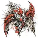 thunder and stone sculpture dynamic Angel wings made tattoo design idea