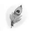Jasmine peacock feather tattoo design idea