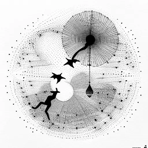 silhouette on the sunset tattoo design idea