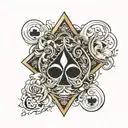 qos queen of spades tattoo design idea