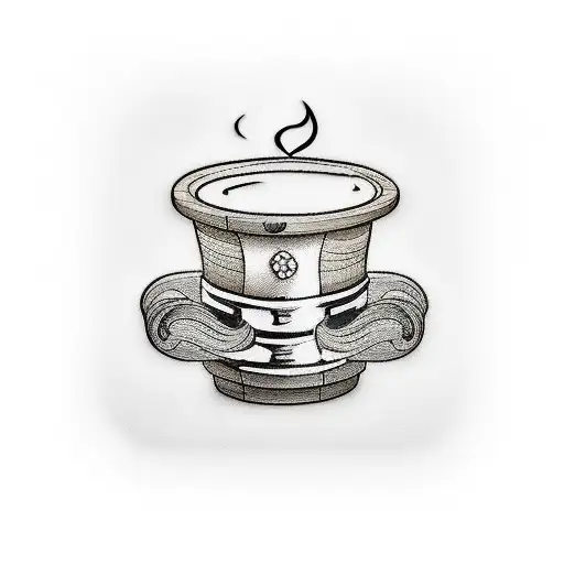 wooden smoking pipe tattoo design idea