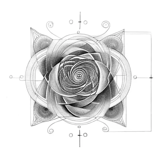 Fibonacci sequence, , golden ratio, vibrant colours, spirals tattoo design idea
