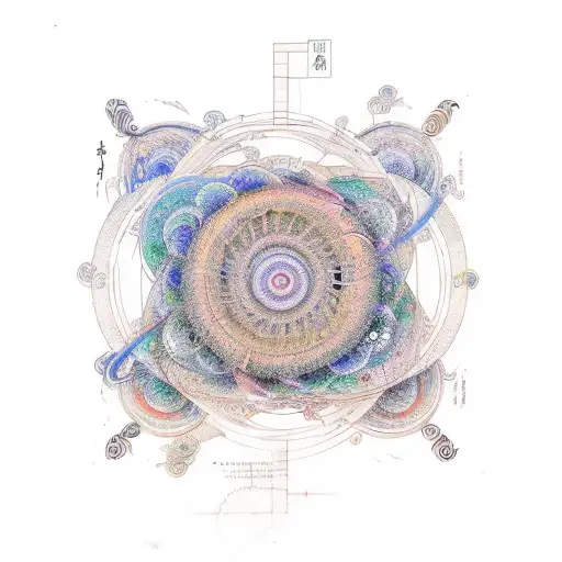 Fibonacci sequence, spirals, golden ratio, vibrant colours, japanese style tattoo design idea