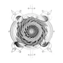 Fibonacci sequence, spirals, golden ratio, vibrant colours, japanese style tattoo design idea