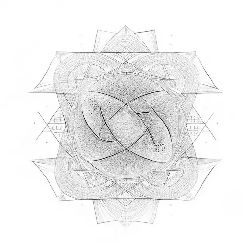 Golden ratio geometric lines as writing, verses from the 72 names of Shemot  And let the curves blend with a wave in one tattoo design idea
