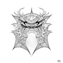 dragon wrapping  around temple tattoo design idea