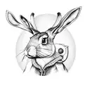 rabbit fighting with reindeer tattoo design idea
