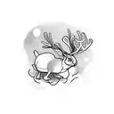rabbit fighting with reindeer tattoo design idea