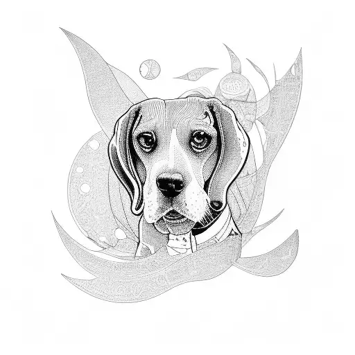 Beagle head tattoo design idea