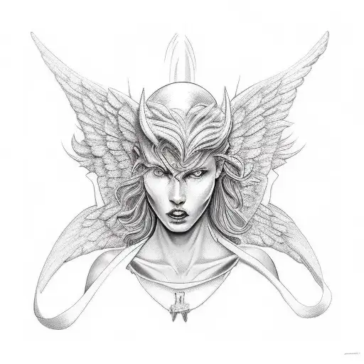 angel vs demons  tattoo design idea