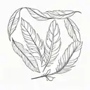 A minimalist design featuring a cluster of white feathers with a hidden butterfly silhouette tattoo design idea