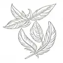 A minimalist design featuring a cluster of white feathers with a hidden butterfly silhouette tattoo design idea