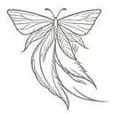 A minimalist design featuring a cluster of white feathers with a hidden butterfly silhouette tattoo design idea