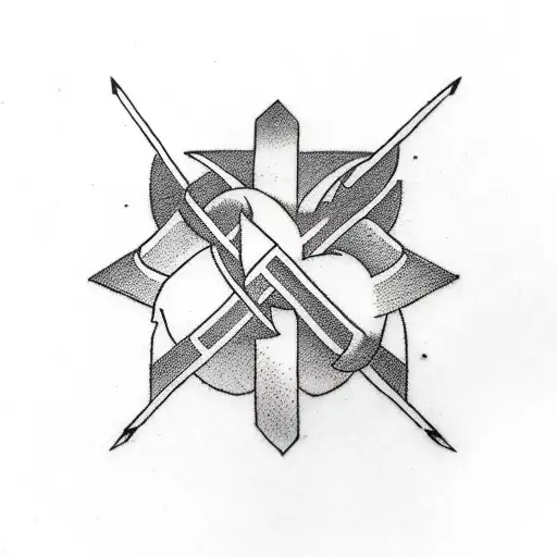 simple Arrow with gemini logo tattoo design idea