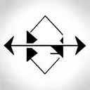 simple Arrow with gemini logo tattoo design idea