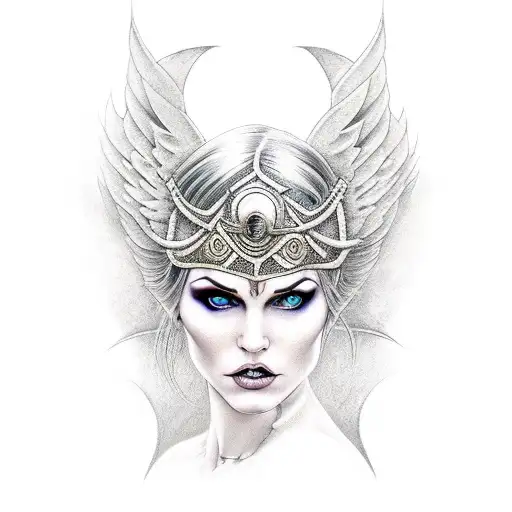 morrigan Irish goddes of war tattoo design idea