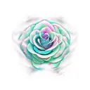 Dragon line Japanese rose  tattoo design idea