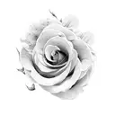 Dragon line Japanese rose  tattoo design idea