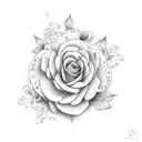 flores e folhas tattoo design idea