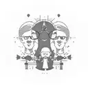 family resembling small tattoo of 3 people father mother brother tattoo design idea