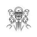 family resembling small tattoo of 3 people father mother brother tattoo design idea