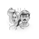 family resembling small tattoo of 3 people father mother brother tattoo design idea