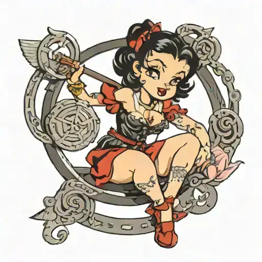 hada de Betty boop bondage BDSM tattoo design idea