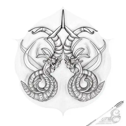 capricorn and sagittarius mix tattoo design idea