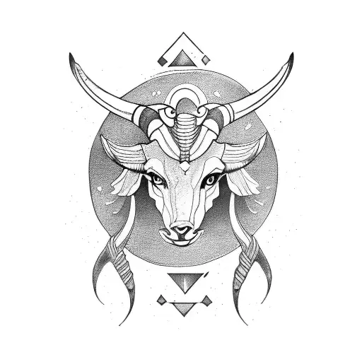 capricorn and sagittarius mix tattoo design idea