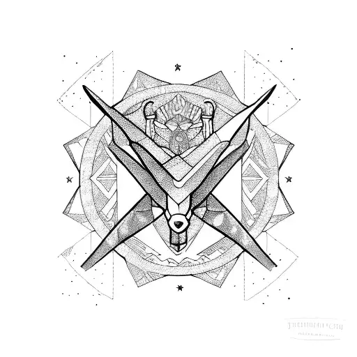 capricorn and sagittarius mix tattoo design idea